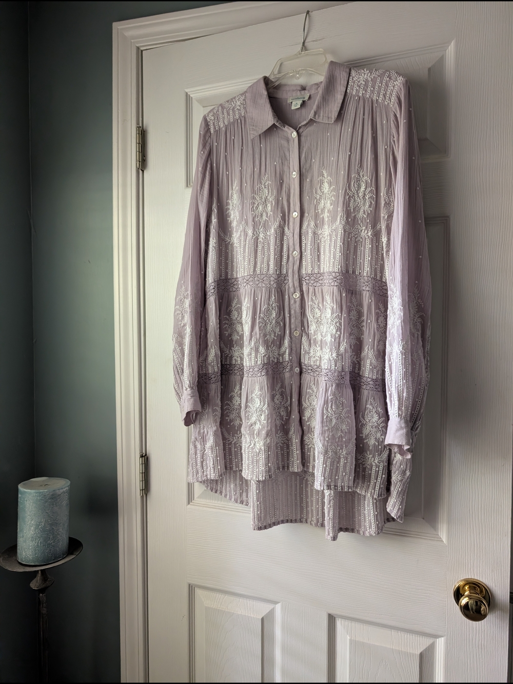Sundance Embroidered Button-Front Shirt Dress